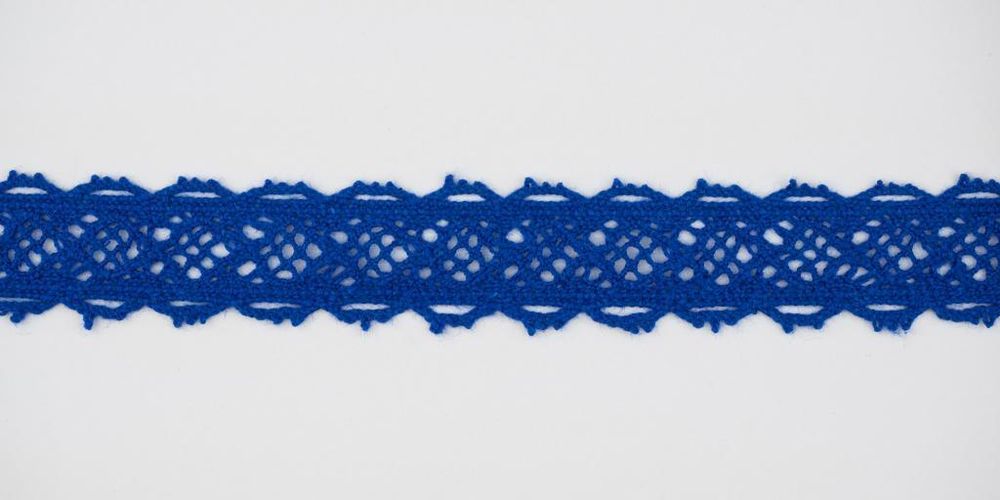 Кружево вязаное (тесьма) 20 мм, цв.индиго, Alfa, 25 метров, AF-145-052 Кружево вязаное (тесьма) 20 мм, цв.индиго, Alfa, 25 метров, AF-145-052