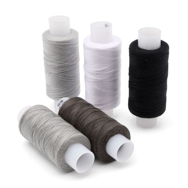 Швейные нитки (набор) 40ЛШ Спектр 200м, ассорти, 5 шт (1 серый), Красная нить