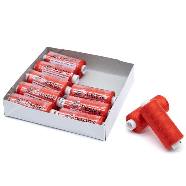 Нитки швейные бытовые Bestex 40/2, 365 м (400 ярд) / 10 кат., 022 темно-коралловый