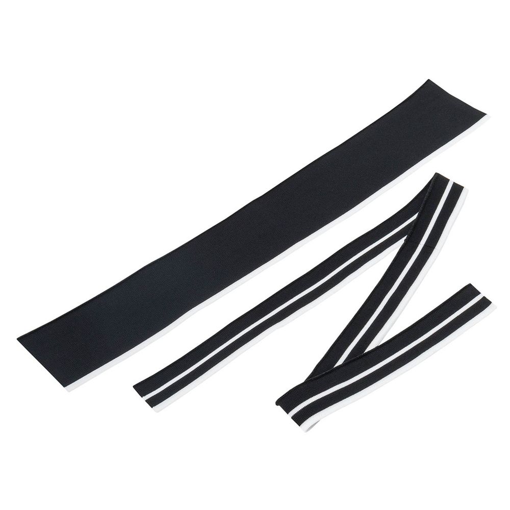 Воротник трикотажный с манжетами (комплект): воротник 7х40 см, 2 подвяза на рукава 3х40 см, 100% полиэстер, черный с белым, CL-054