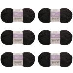 Пряжа Люблю вязать Фитнес 100 / уп.6 мот. по 50 г, 100 м, 990 черный