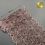 Кружево бельевое эластичное 180 мм / 3 м, L1351 цв.т.бежевый+св.бежевый, Kruzhevo