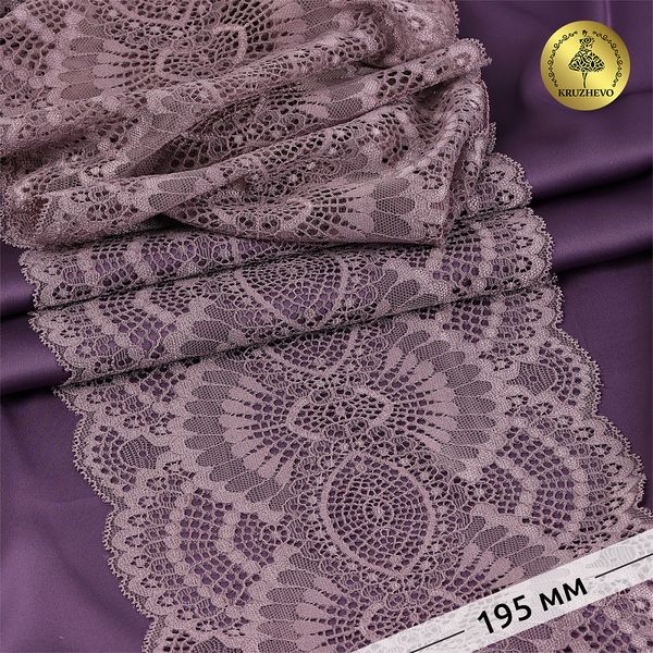 Кружево бельевое эластичное 195 мм / 3 м, TBY.30239, цв.620 морской туман, Kruzhevo