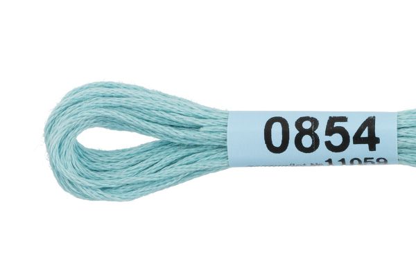Мулине Gamma 100% хлопок, цв.0854 св.голубой, 24 мотка по 8 метров