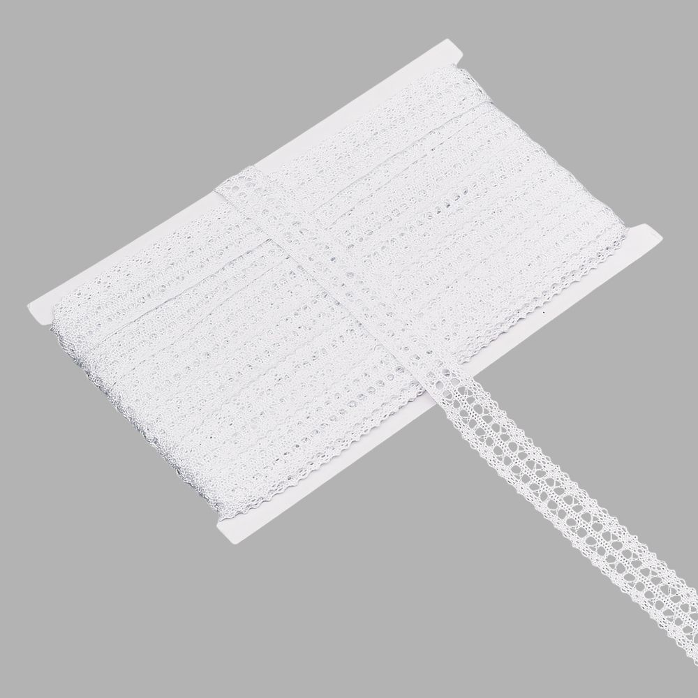 Кружево вязаное (тесьма) 16.5 мм / 13.72 метра, белый, 3AR3388