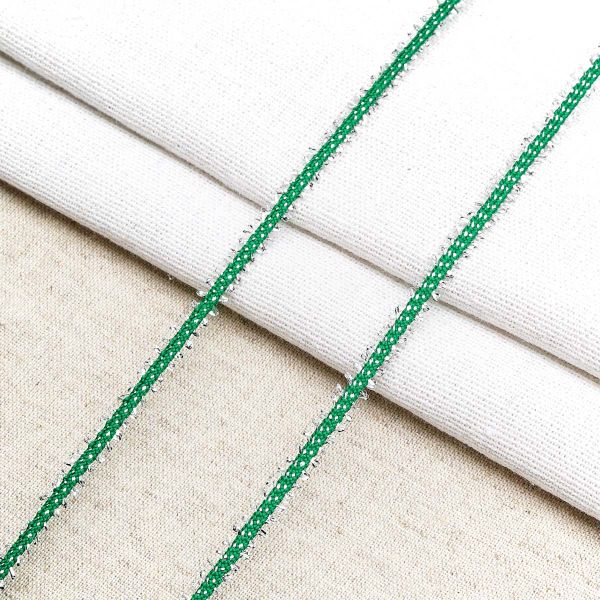 Шнур отделочный плетеный ⌀6.0 мм / 30 метров, зеленый, С887Г7