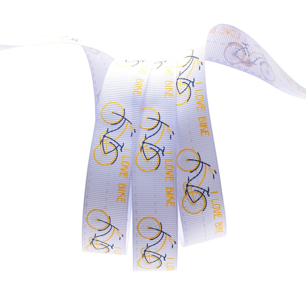 Лента репсовая (в рубчик) PREMIUM Велосипед 22 мм, 22,5м (420 сиреневый)