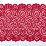 Кружево бельевое эластичное 180 мм / 3 м, TBY.L1351, цв.18-1750 карминовый красный, Kruzhevo