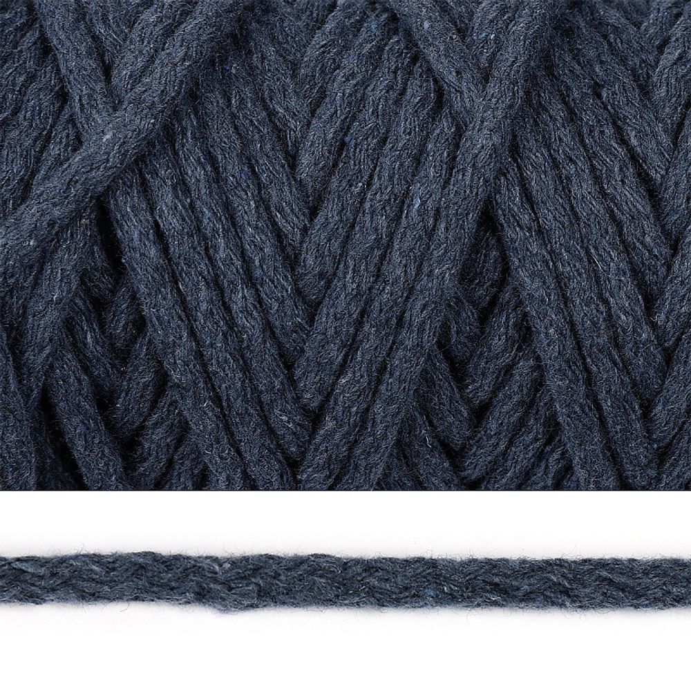 Шнур круглый х/б ⌀8.0 мм / 50 метров, с наполнителем, 2175 джинс