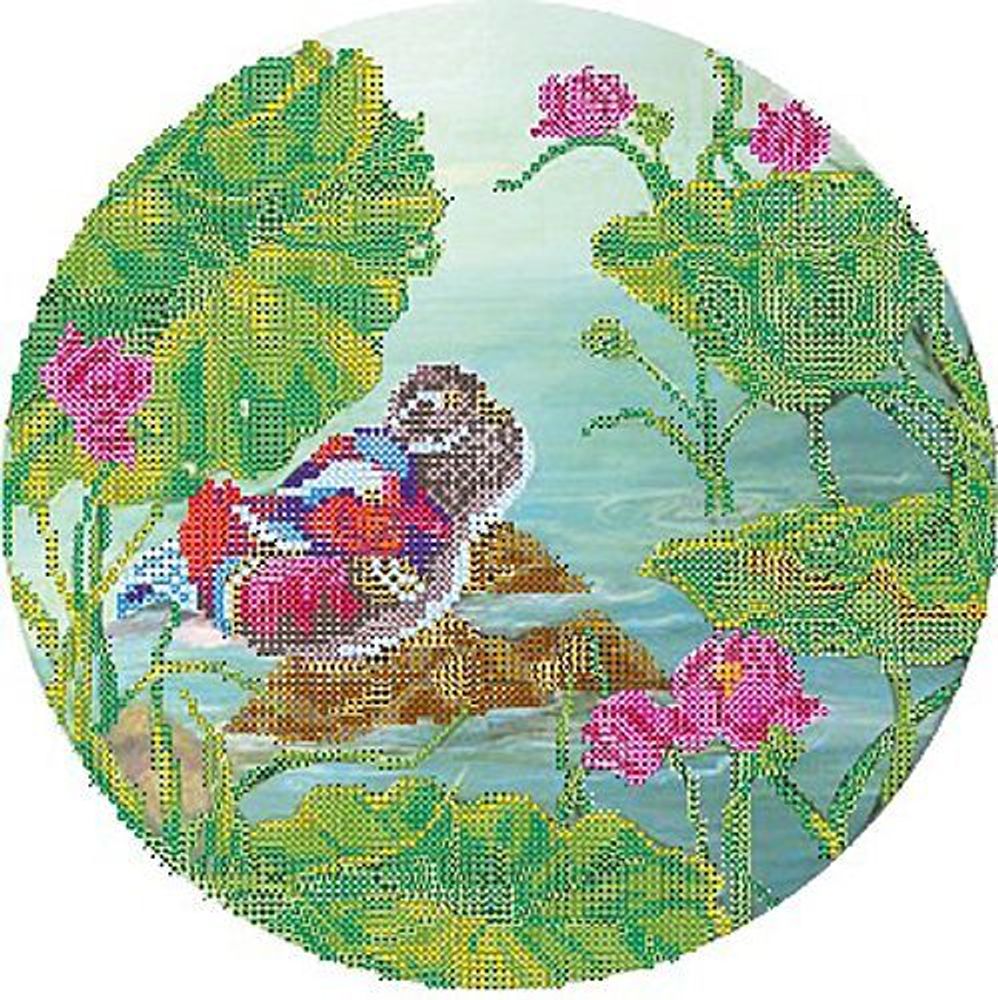 Рисунок для вышивания Alisena, Мандаринки-уточки, 25х25 см
