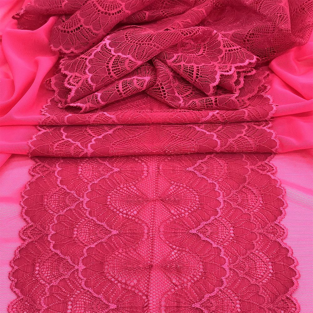 Кружево бельевое эластичное 195 мм / 3 м, 8034 цв.S261 лесная ягода, Kruzhevo