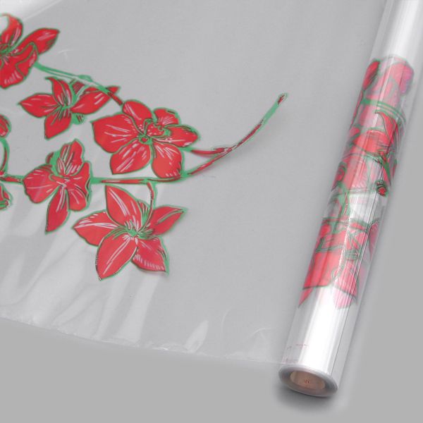 Пленка Орхидея прозрачная, темно-красная, 70 см / 9.14±5% метра