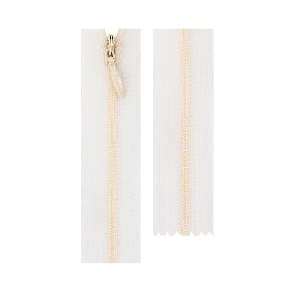 Молния потайная (скрытая) Т3 (3 мм) 1 зам., н/раз., 60 см, сетч. тесьма, пластик, 296 слон.кость, G010S Gamma, 10 шт Молния потайная (скрытая) Т3 (3 мм) 1 зам., н/раз., 60 см, сетч. тесьма, пластик, 296 слон.кость, G010S Gamma, 10 шт