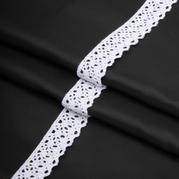 Кружево вязаное (тесьма) хлопковое 25 мм / 25 метров, одностор. (белый)