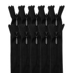 Молния потайная (скрытая) Т3 (3 мм) 1 зам., н/раз., 18 см, черн, 31150 / 18, 10 шт