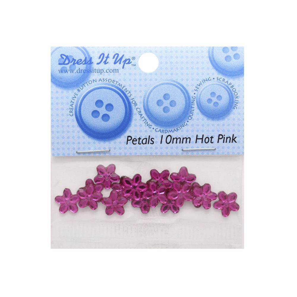 Кабошон декор подарков Цветы 10 мм, 15 шт, ярко-розовый, Dress it up