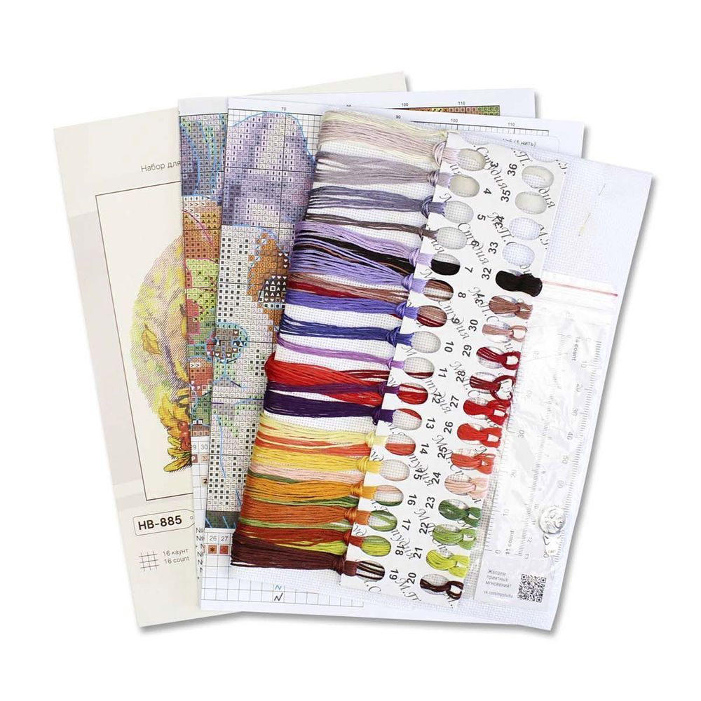 Набор для вышивания нитками МП Студия, Осенний блюз 20х18см