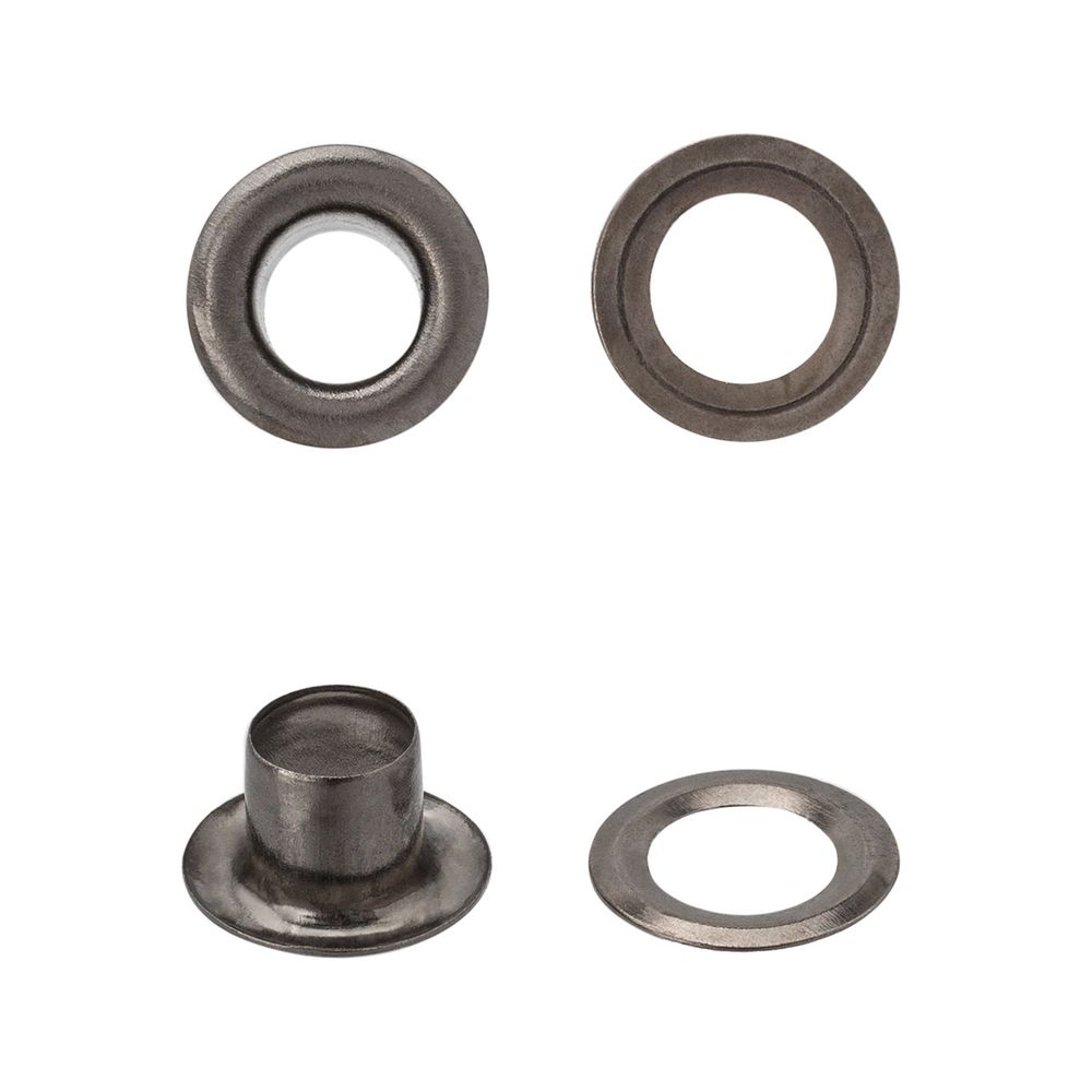 Люверсы металл ⌀4.4 мм (внутр.), h5.42 мм, №2, металл, черный никель, уп≈100 шт