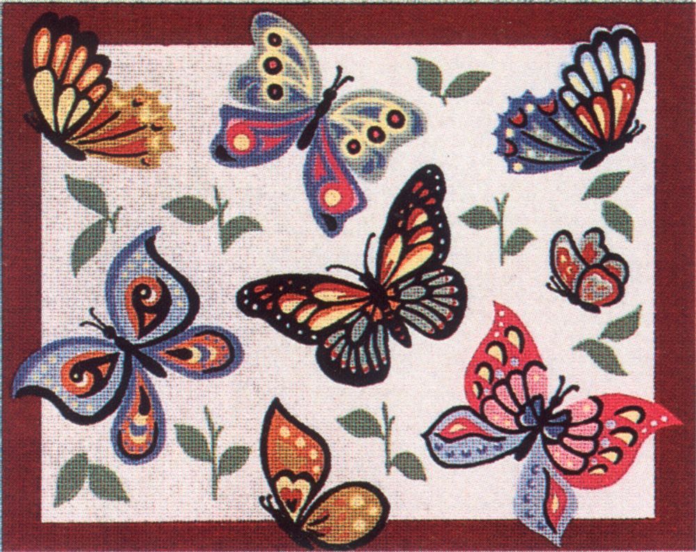 Рисунок для вышивания Soulos (канва жесткая), &quot;Бабочки&quot;, 50х60 см