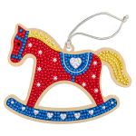 Кристальная (алмазная) мозаика Фрея ALVP-033, подвеска, Лошадка, 12х9.5 см