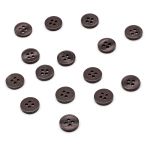 Пуговицы 4 прокола 18L, цв. т.коричневый Перламутр, 15 шт