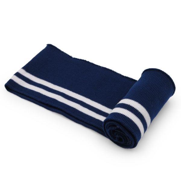 Подвяз (довяз) трикотажный 7.5х80 см, однослойный в полоску, т.синий цв.919/белый