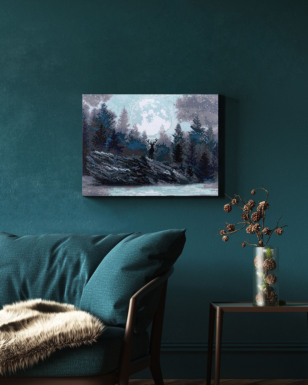 Алмазная (кристальная) мозаика Фрея, на подрамнике Загадочный лес, 40х30 см