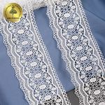 Кружево гипюр (плетёное) 80 мм, матовая нить TBY.0618, цв.белый уп.4.5м, Kruzhevo