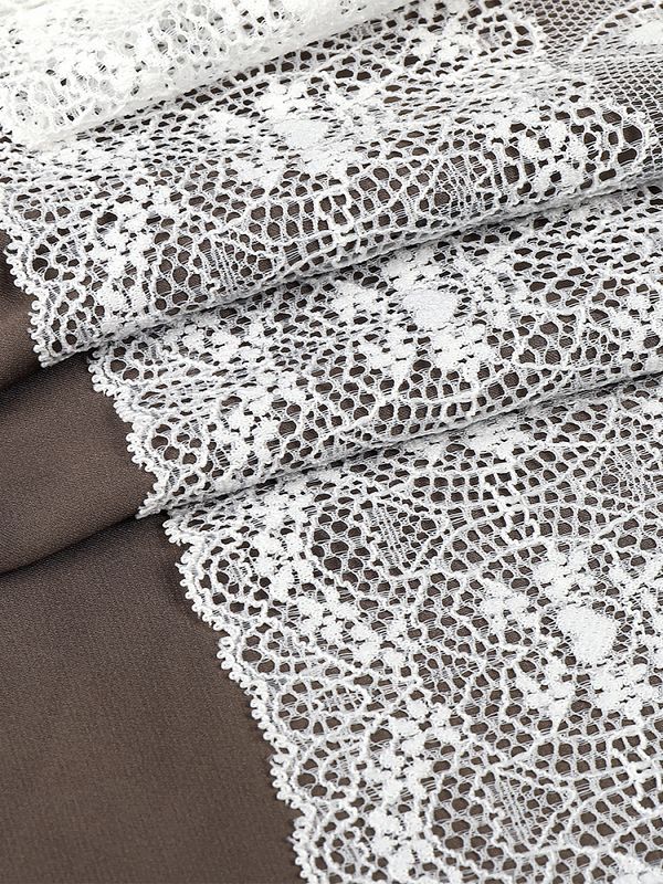 Кружево бельевое эластичное 185 мм / 2.7 м, 6185, цв.004 белый, Kruzhevo