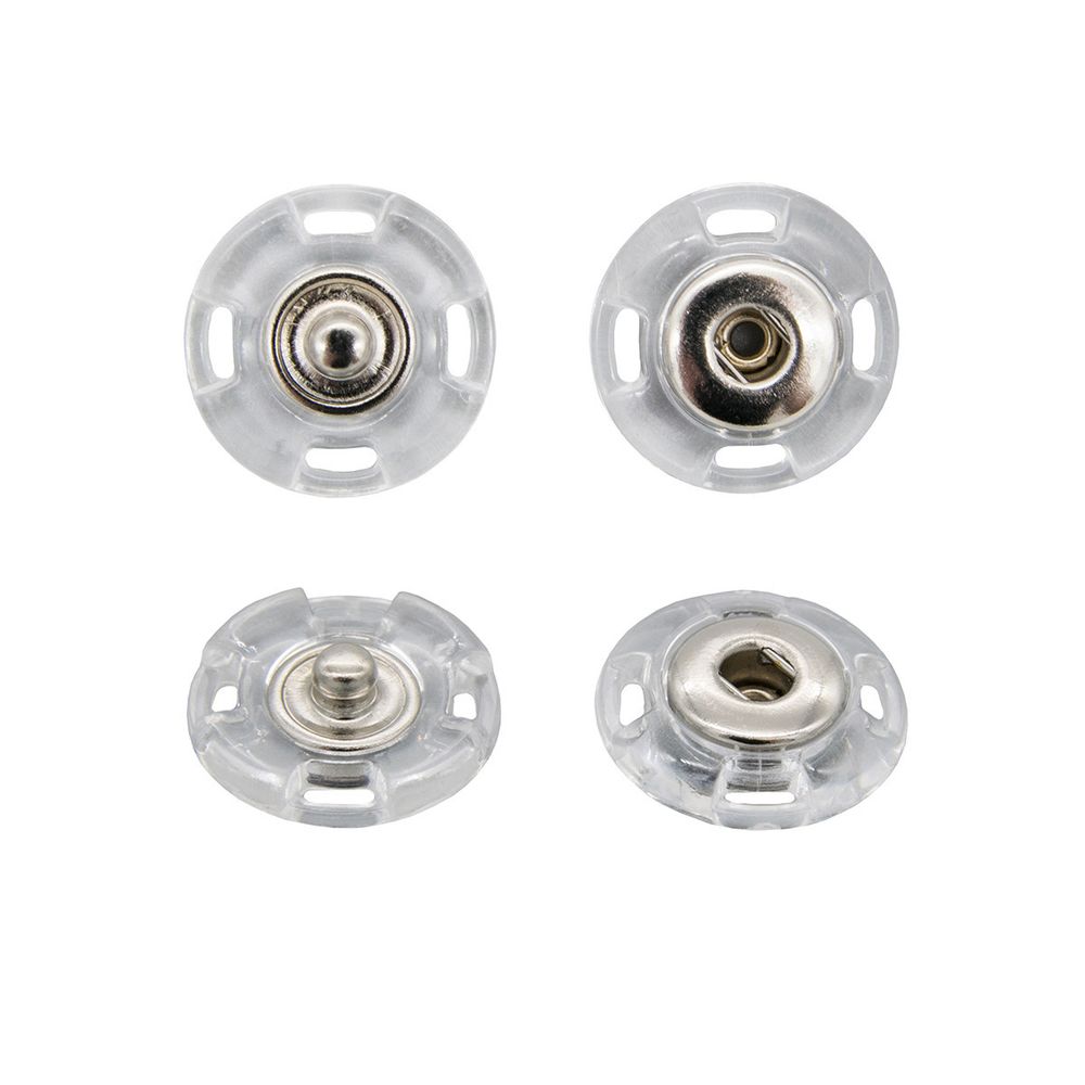 Кнопка пришивная металл ⌀18.0 мм, пластик, clear, 10 шт