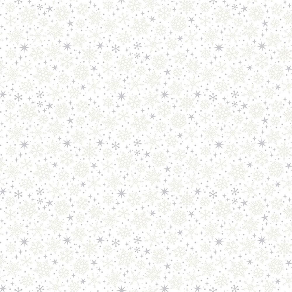 Ткань для пэчворка Makower UK 143 г/м², 110 см, Snowflake (no metallic) Christmas Metallics, 10 метров