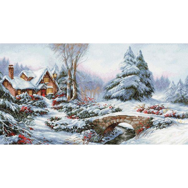 Набор для вышивания нитками Luca-S, Зимний пейзаж 60х32,5см