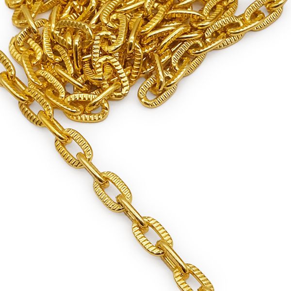 Цепь алюминиевая 8,3х5 мм, 10 м, золото