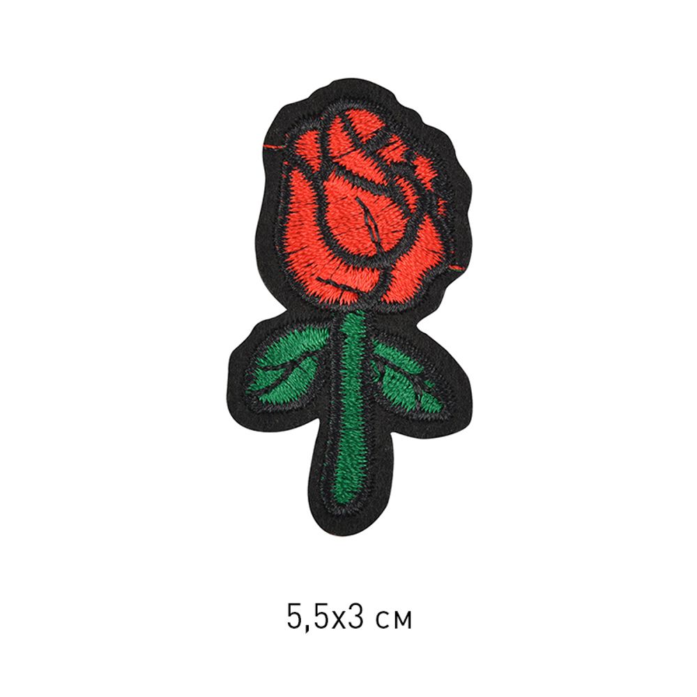 Термоаппликация 2169 Роза 5,5х3см, уп.10 шт