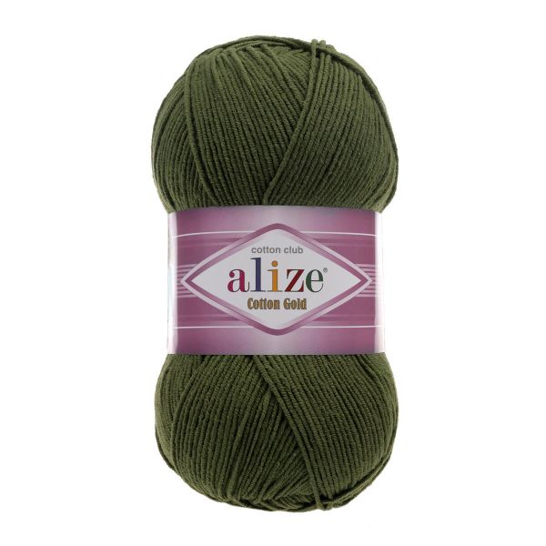 Пряжа Alize (Ализе) Cotton Gold / уп.5 мот. по 100 г, 330м, 029 хаки А