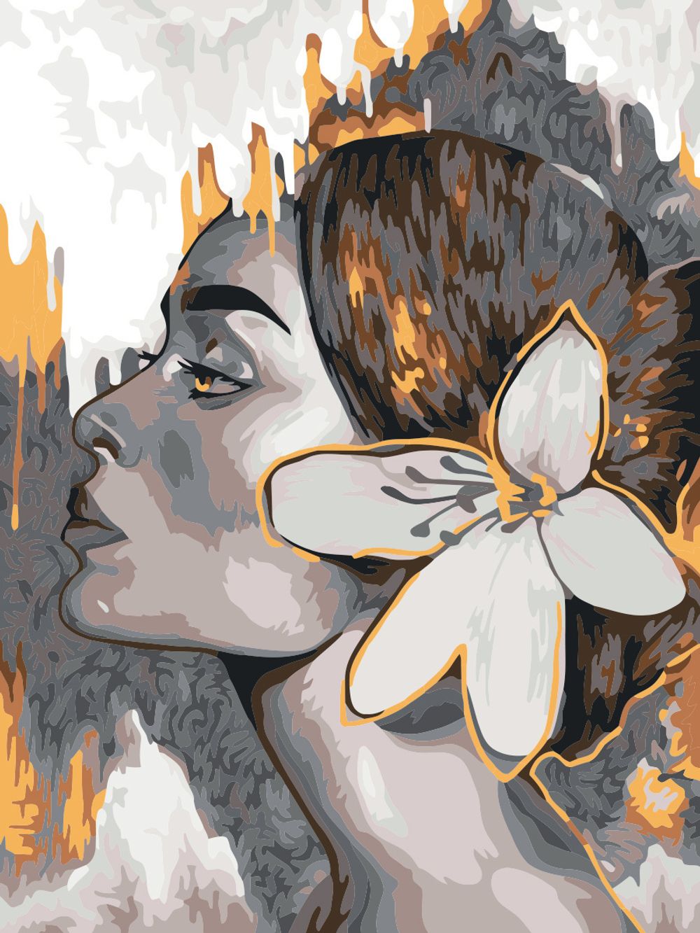 Картина по номерам Фрея, Портрет в золоте, 40х30 см