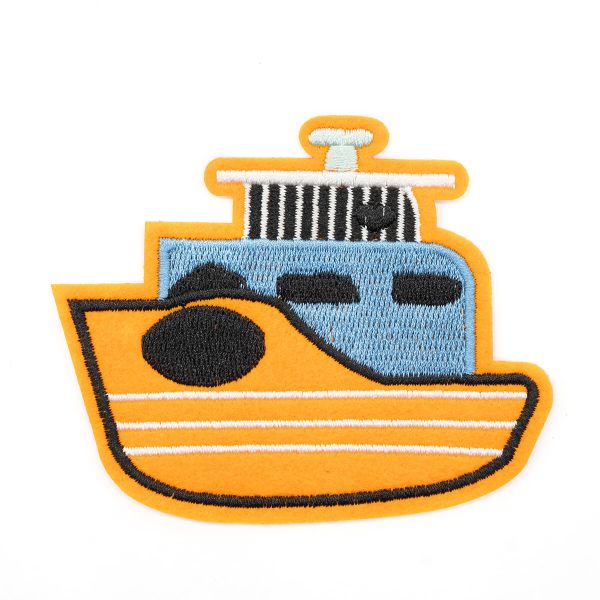 Термоаппликация Кораблик, оранжевый 7,2х8,5см, Hobby&Pro