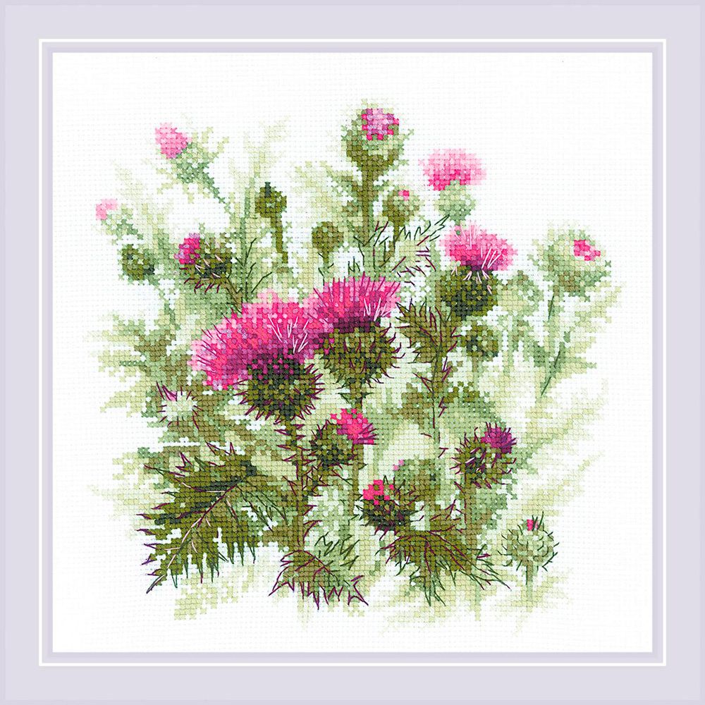 Набор для вышивания нитками Риолис, Чертополох, 30х30 см