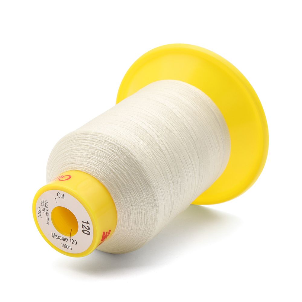 Нитка эластичная Gutermann Maraflex 120, 1500 м, 716936, 001 молочный, 1 катушка