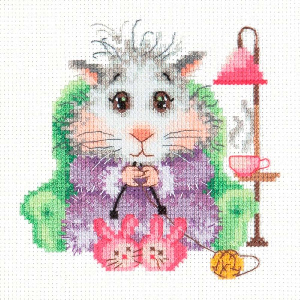 Набор для вышивания нитками Чудесная игла, Вяжу на заказ!, 12х12 см