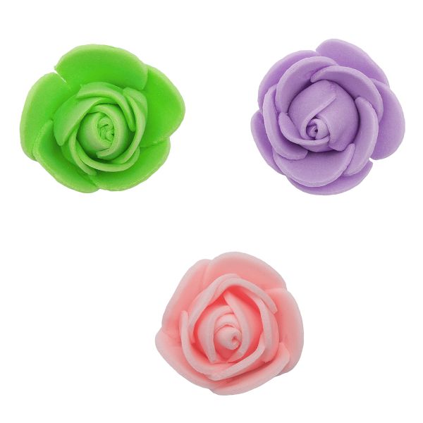 Цветочек-розочка из фоамирана 38 мм, микс №19, 3 цвета, 30 шт