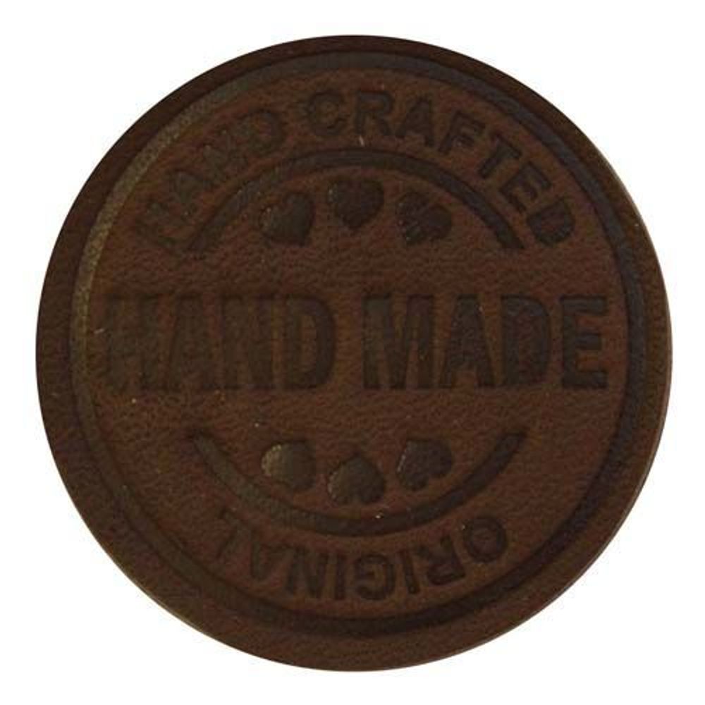 Термоаппликация из кожи Hand Made D3,4см, 100% кожа, 40 светло-коричневый