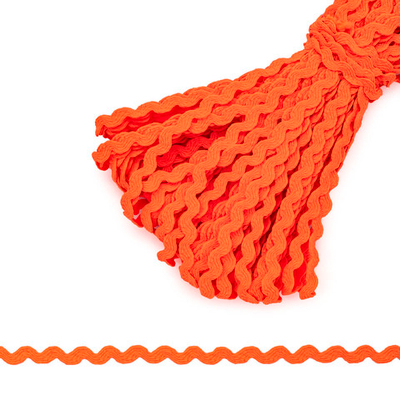 Тесьма вьюнчик 5мм / 20м (люм.оранжевый), С3582(С3581)