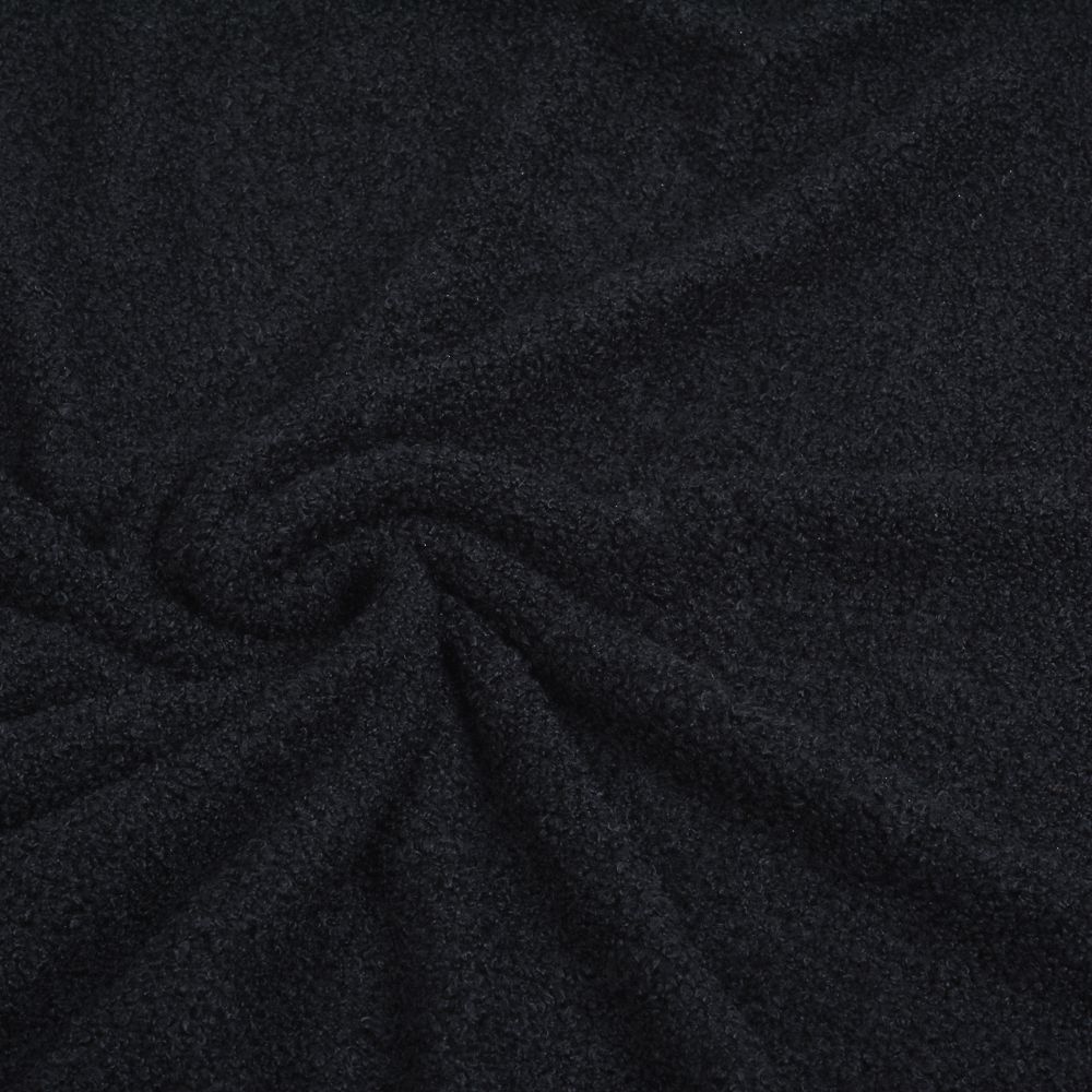 Мех трикотажный 280 г/м², шир.165см, цв.черный, 20м /TOS/