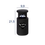Фиксатор (зажим) для шнура пластик 1 отв., ⌀4.5 мм, 24 шт, №01 черный, Micron DA 5596