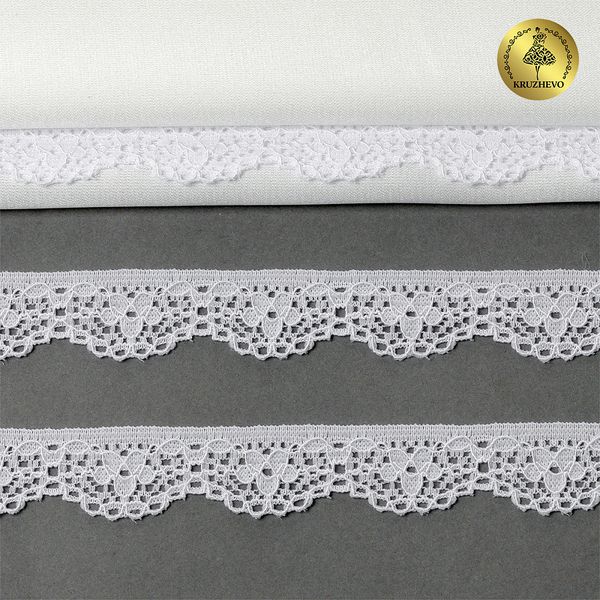 Кружево эластичное (стрейч) 15 мм TBY.8031, цв.01 белый, 5 метров, Kruzhevo