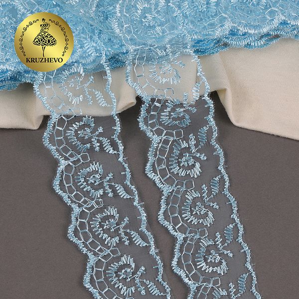 Кружево капроновое 45 мм / 9.14 м, TBS.30010 цв.047 (267) голубой, Kruzhevo