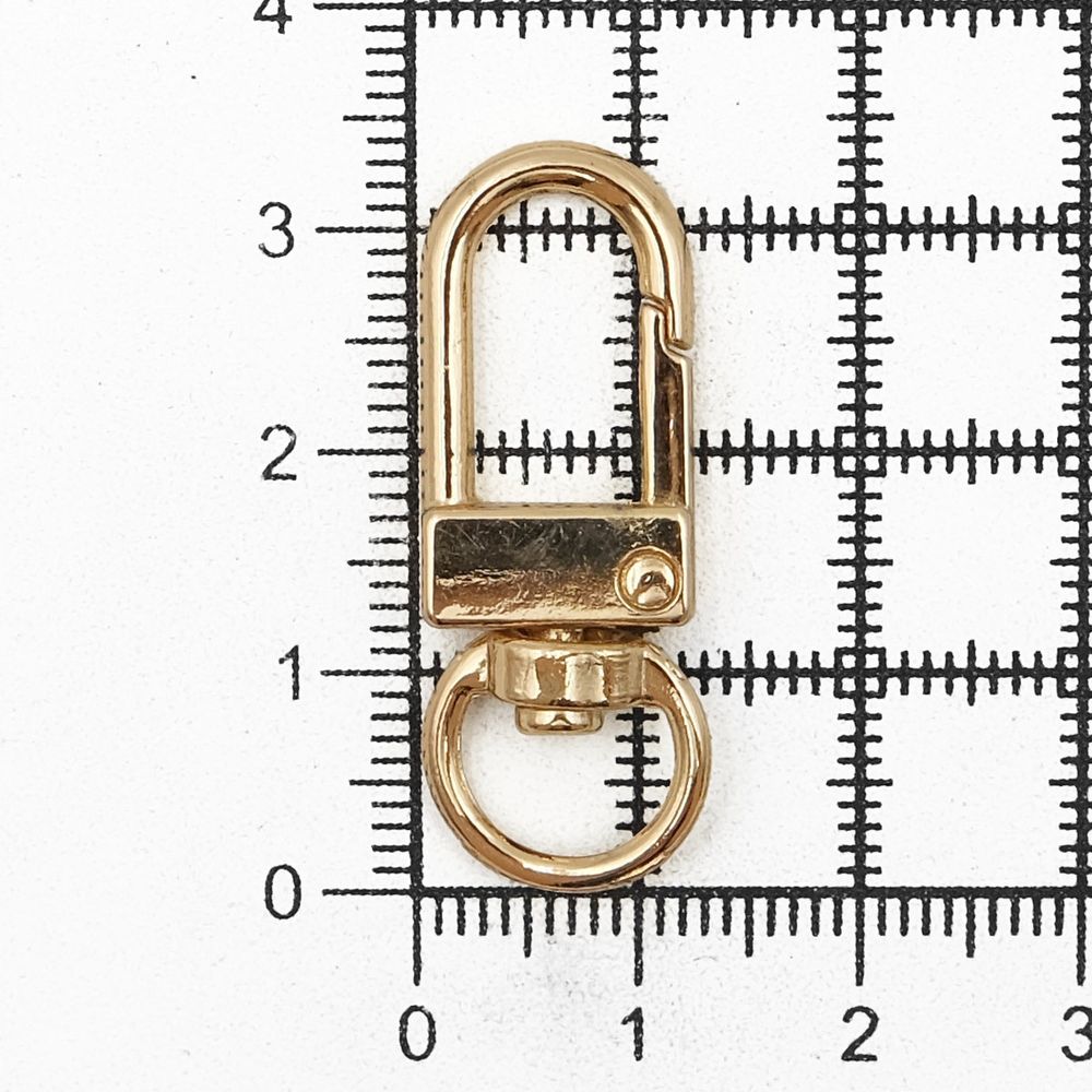 Карабин металл 10.0 мм (34х12 мм), золото цв.02, ГД15089, 10 шт