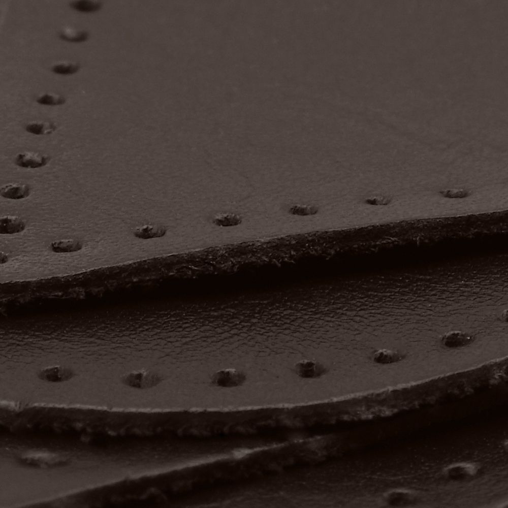 Набор заплаток пришивных из кожи, круг, квадрат, треугольник, овал 6см, с перфорацией, 4 шт (03 темно-коричневый), 9723