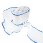 Лента капроновая для бантов 75 мм, / 25 метров, с метал. кромкой, белый/ синий, Gamma С 3502 с метал. кромкой